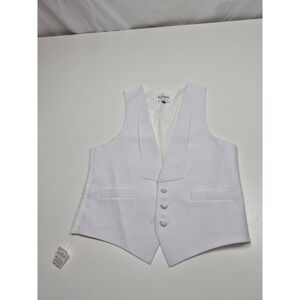 Tuxedo Park Suit Vest Mens S White 100% Cotton Formal Tuxedo Wedding Groom